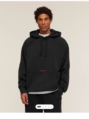 Gymshark Black Hoodie with Small Red Logo